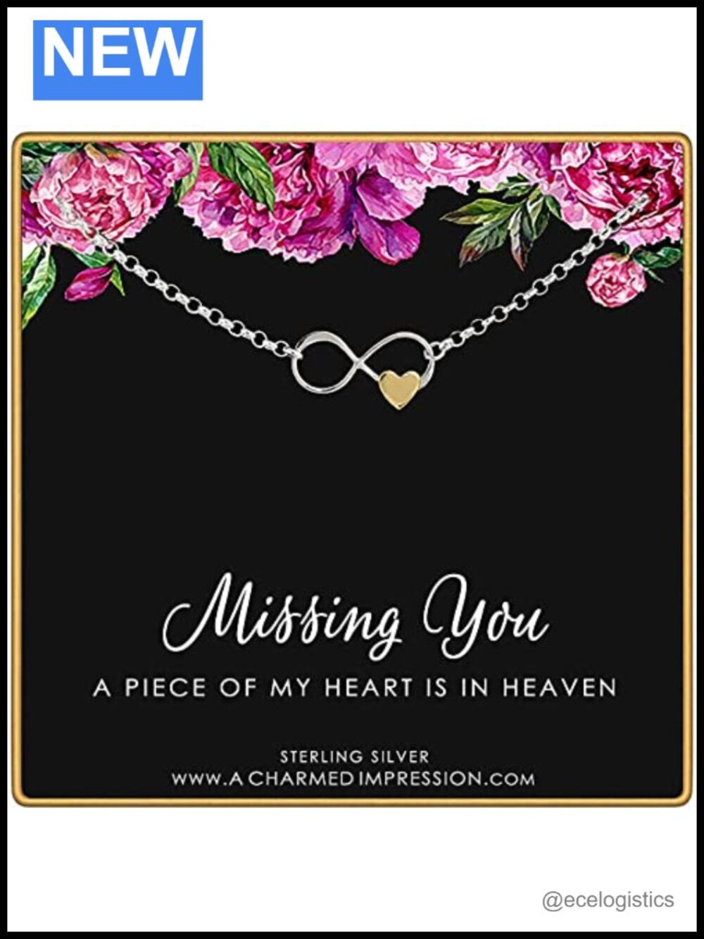 Sterling Silver Remembrance Heart Necklace Piece of My Heart Sympathy